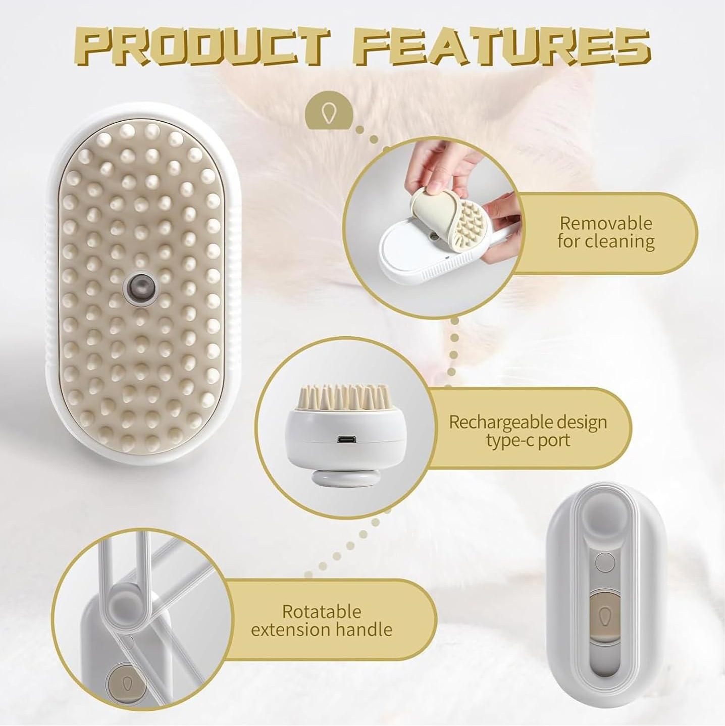 Steam Brush for Dog/Cat