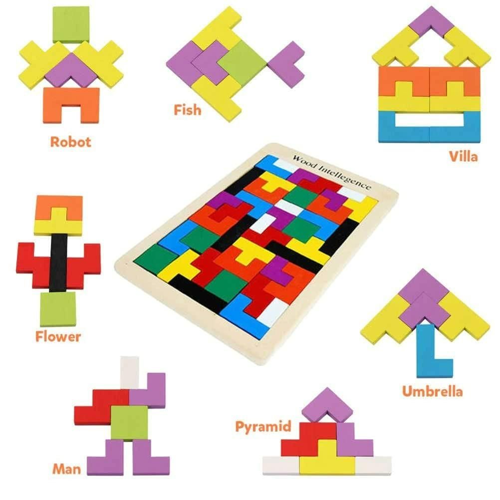 3D Wooden Tangram Jigsaw Puzzle