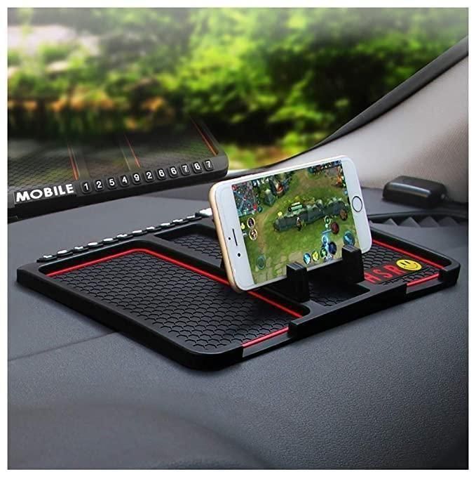 Multifunction Phone Holder & Anti-Slip Silicone Pad for Car Dashboard