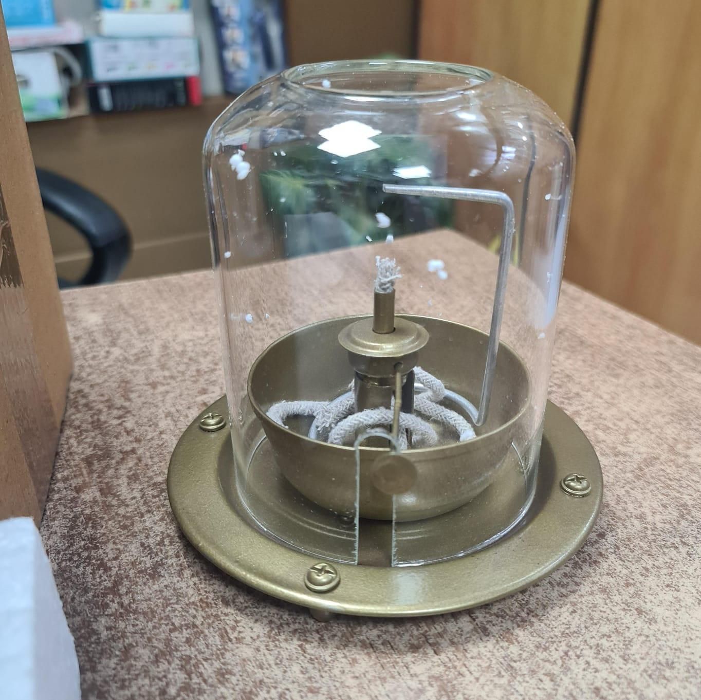 Golden Brass Akhand Diya with Rotating Wick