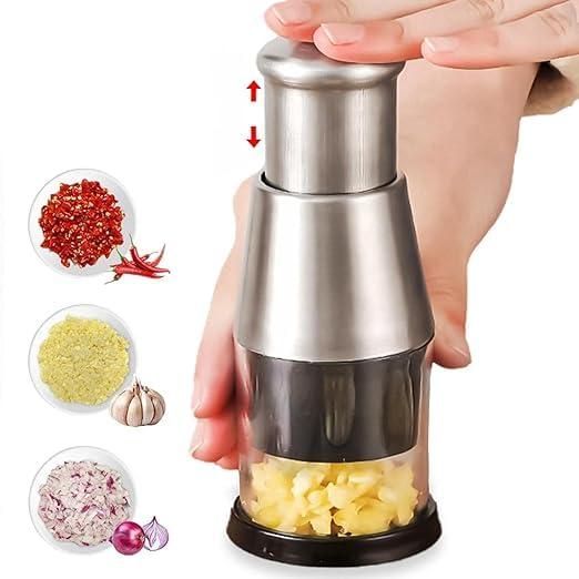 Stainless Steel Hand Food Chopper Garlic Press