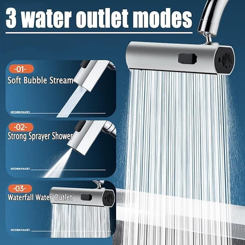 3 in 1 360 degrees Waterfall Kitchen Faucet For Sink