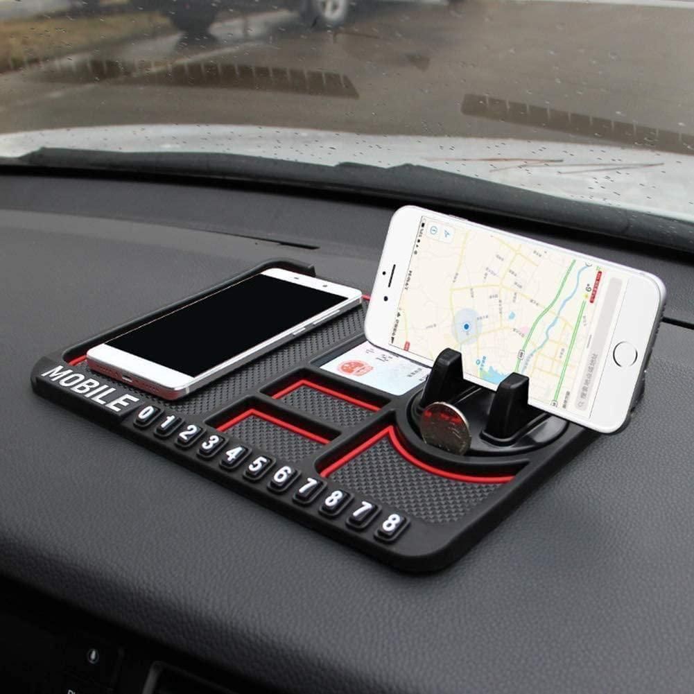 Multifunction Phone Holder & Anti-Slip Silicone Pad for Car Dashboard