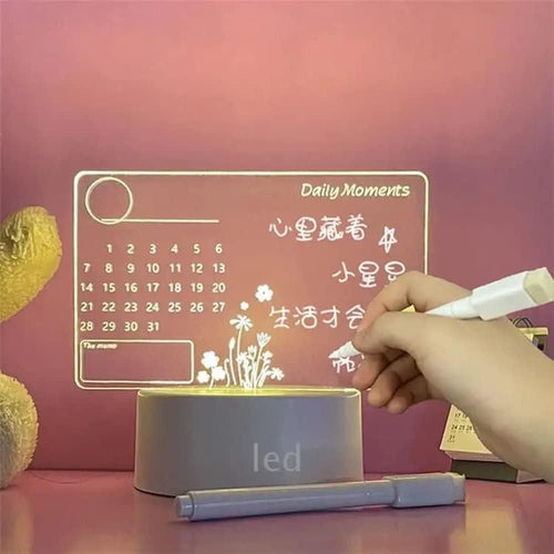 Acrylic Writing Board with Pen and Light 3d