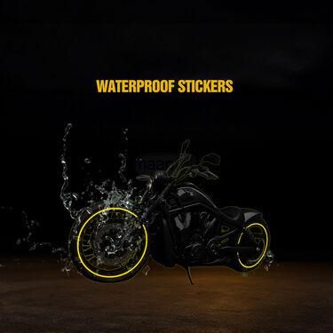 Tyre & Body Reflective Stickers (18 stripes of Yellow Colour)